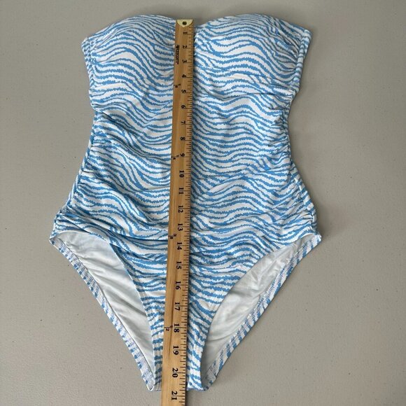 J McLaughlin Koa One Piece Swimsuit Size 6 Radio Waves Blue White NWOT - Picture 9 of 11